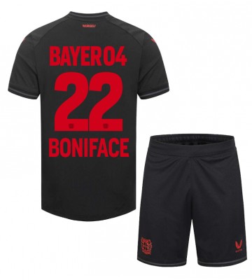 Bayer Leverkusen Victor Boniface #22 Hemmaställ Barn 2023-24 Kortärmad (+ Korta byxor)